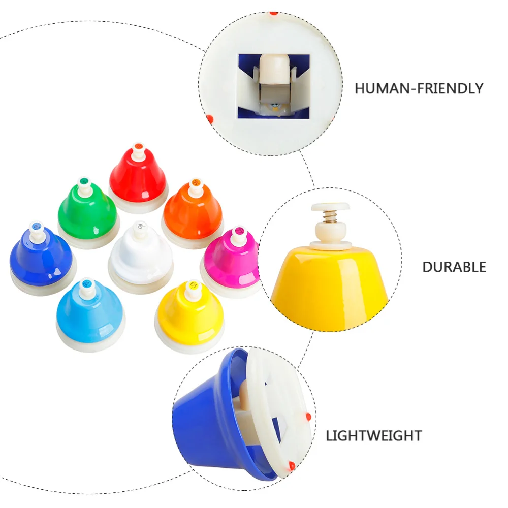 

1 Set of Eight Tone Class Bells Kids Percussion Musical Instruments Toys
