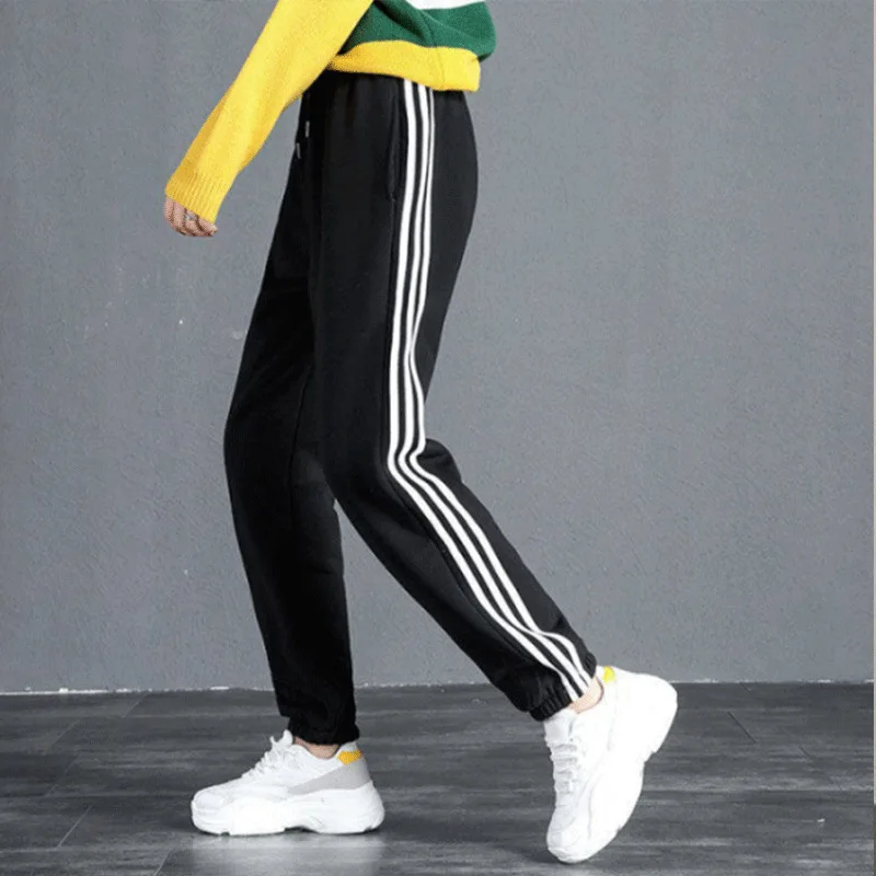 

2021 women's winter warm pants velvet thick pants high waist elastic cashmere loose harem pants sports pants pants women