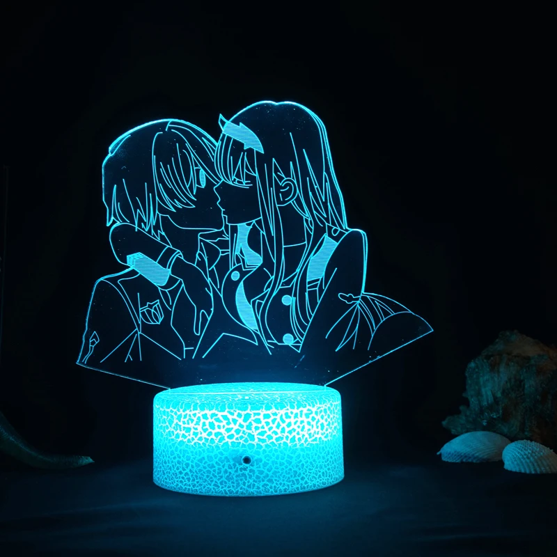Аниме дорогой в FRANXX Zero Two 3D ночсветильник красочный пульт дистанционного