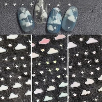 rainbow clouds pattern holographic nail stickers 3d self adhesive 3 color design nail decals nails art accessories and tools