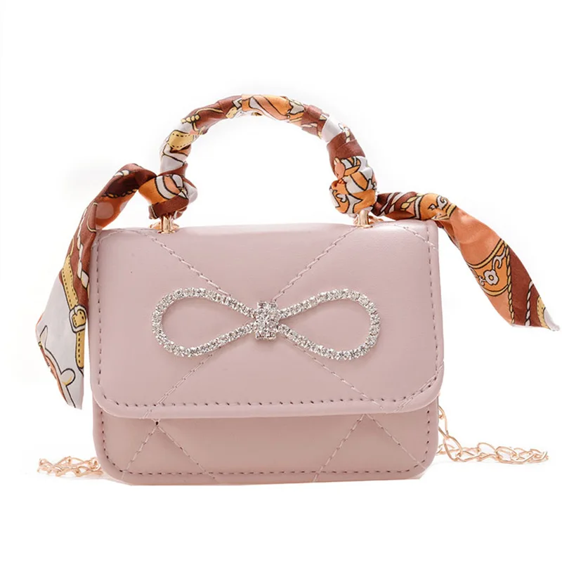 

Children Mini Purse 2021 Cute Kids Scarf Pures and Bags Little Girl Small Coin Pouch Cross Body Bag Girls Party Tote