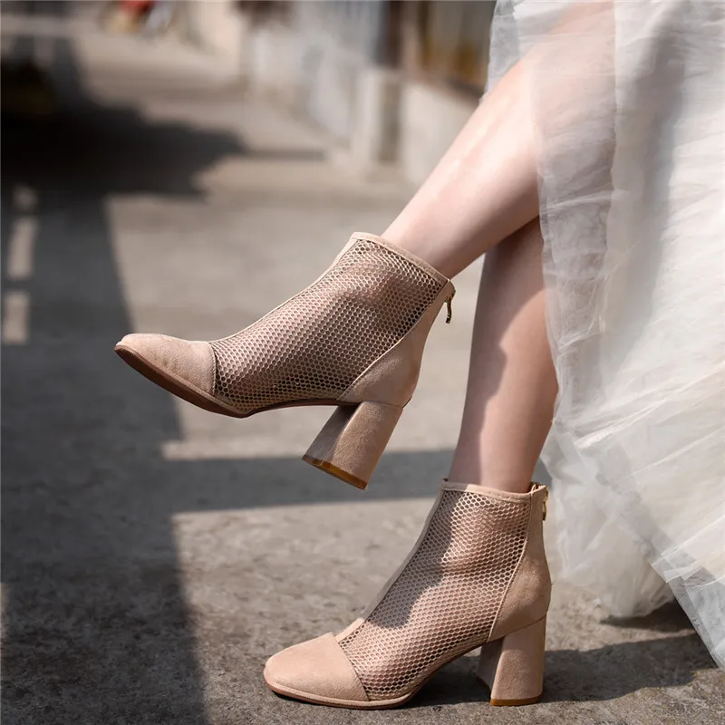 

Artmu Original Women's Shoes Chunky Heels Hollow Out Sandals Elegant Summer Ankle Boots High Heels Shoes Fashion Sandals New