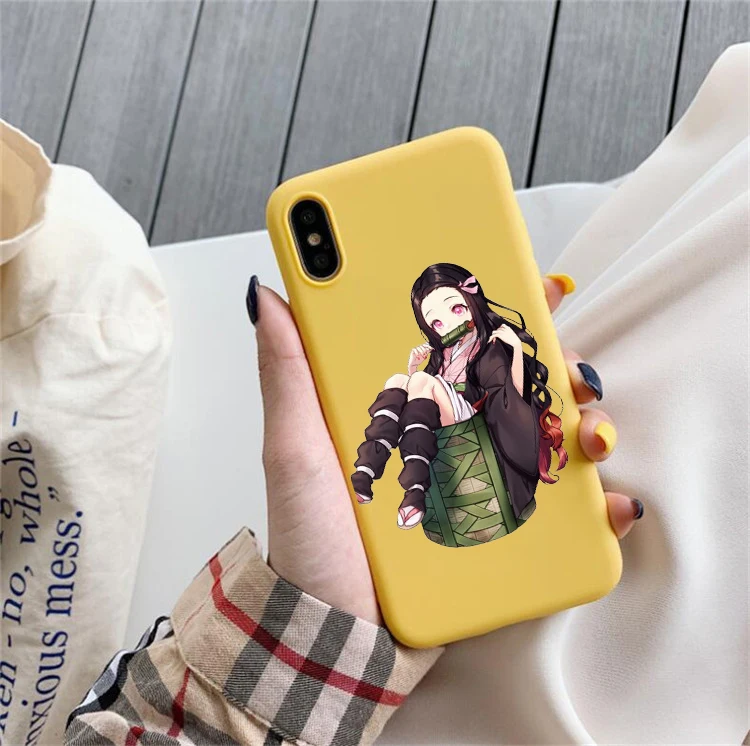HHSR-24082 Камадо Nezuko Kimetsu без Yaiba демон убийца ТПУ, конфетный мягкий чехол для телефона для iphone 6/6s, 6 Plus/6s Plus, 7 Plus/8, XS XM X 11 pro - Цвет: HHSR-24082