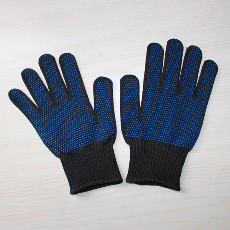 

High temperature gloves Outdoor hunting gloves BBQ heat-resistant double-sided dispensing gloves blue hunting equipment