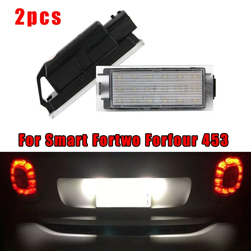 

LED License Plate Light White No Error For Smart Fortwo Forfour Lights 18 LEDs 415 2pcs