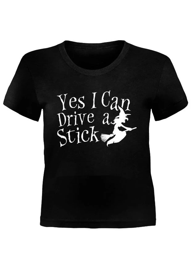 

Yes I Can Drive A Stick T-Shirt funny graphic slogan tees 90s women fashion tops grunge aesthetic camisetas tumblr t shirt- K440