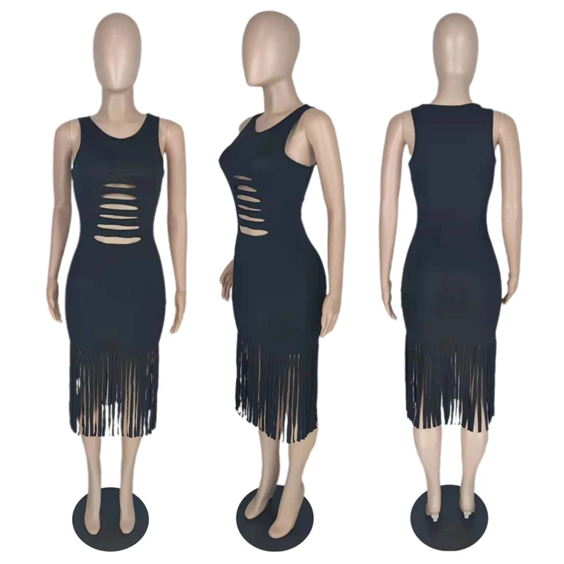 

Summer Clothing Sexy Dress Hole hollow tassel Party Birthday Dresses for Women Club Outfits Y2k Clothes Vestidos Wholesale Items