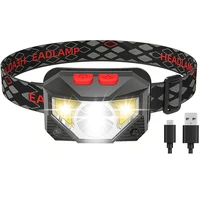 rechargeable cob led headlamp head torch for camping hiking hunting