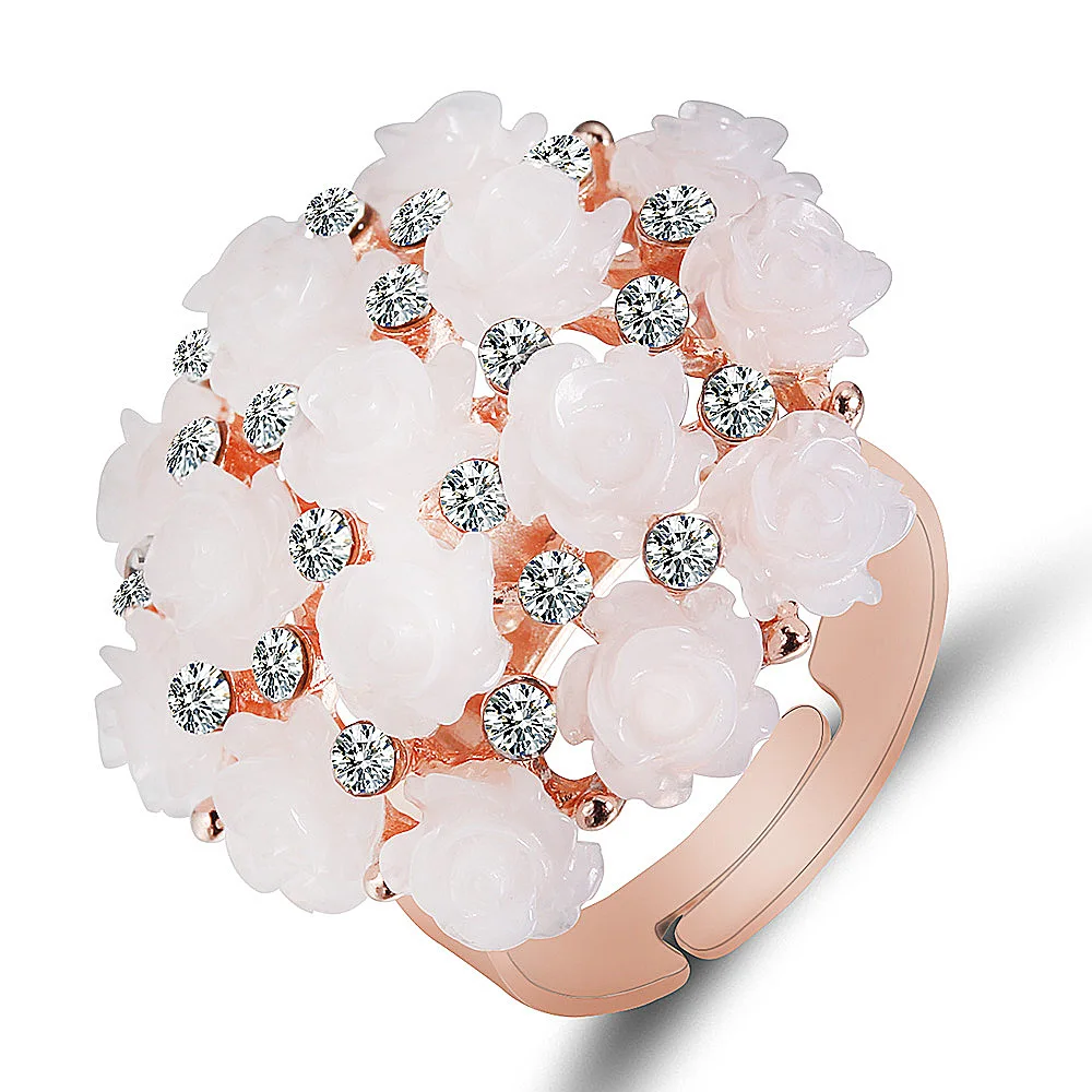 MOONROCY кольца цвета розового золота с цветами ювелирные изделия для вечерние НКИ