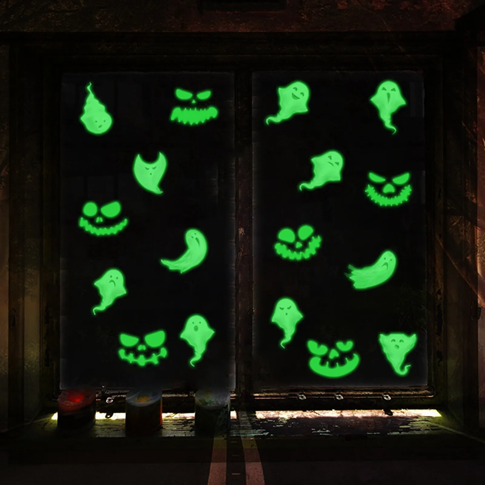 Хэллоуин светящийся в темноте призрак праздник настенная наклейка фоновая стена