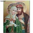 Алмазная живопись сделай сам Sts. Peter and Fevronia off Murom, полная Алмазная вышивка, мозаика 5d из страз, пазл, домашний декор, религия YY2368