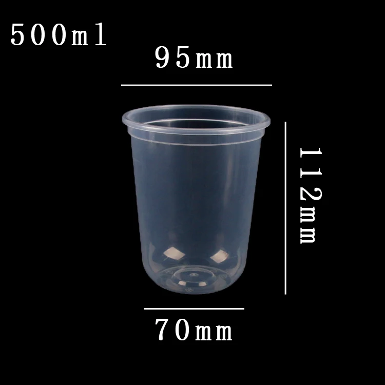 diposbale PP plastic transparent U-shape caliber95 injection cup with lid for milk tea/beverage accept custom | Дом и сад