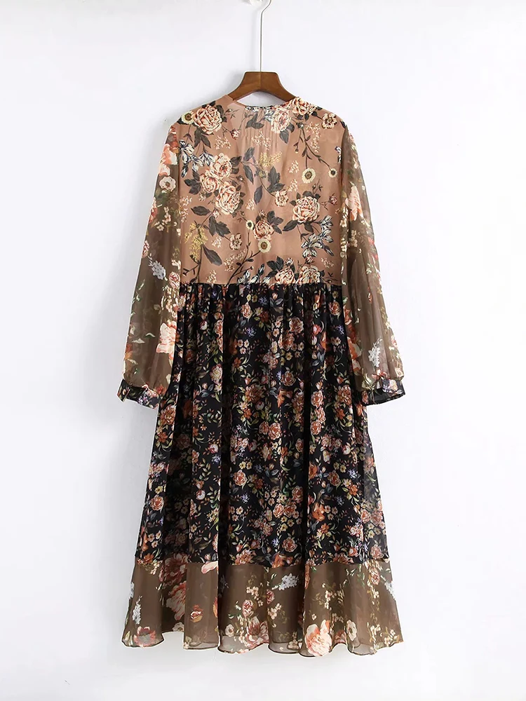 Простое модное осенне зимнее женское платье в европейском и американском стиле