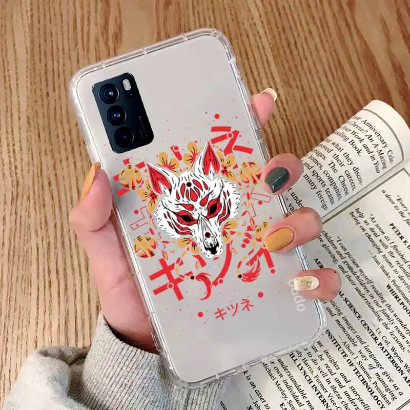 

Japanese fox mask Phone Case Transparent For OPPO RENO 2 5 Z PRO GTneo REALME Q2 GT 11 FINDX 2 PRO RealmeV 3 5 K7X