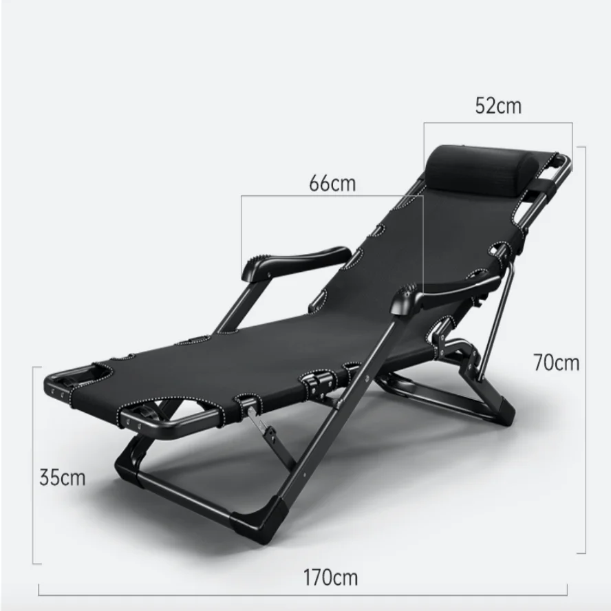 Folding lounge chair lunch break siesta dual-purpose bed beach portable balcony leisure back chair lazy sofa chair home