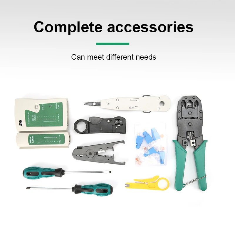 Network Cable Tester Tool LAN Utp Screwdriver Wire Stripper RJ45 Connector Computer Network Crimping Pliers Tool Kit Set OMAY images - 6