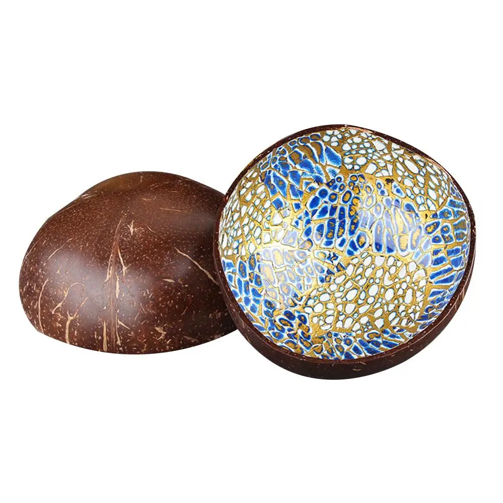 Красочный натуральный кокос окрашенная чаша настольные украшения для хранения