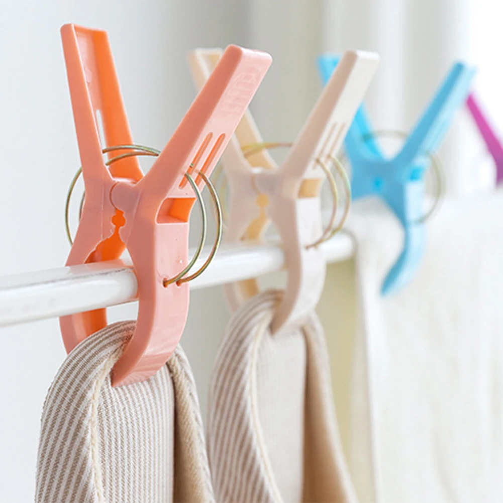 

4 pcs Powerful Large Clothespin Windproof Laundry Clips Clothes Pegs Drying Rack Retaining Clip Beach Towel Clamp Hot Sold