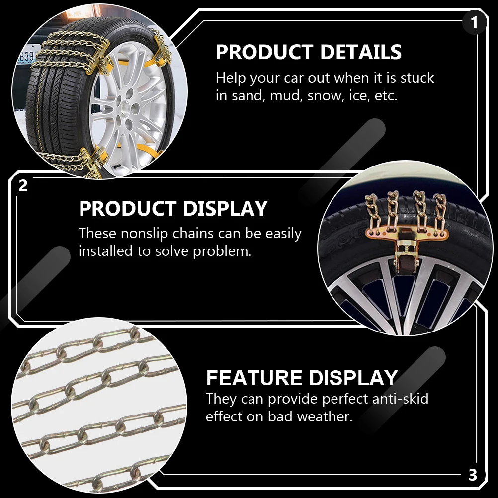 

4 Pcs Durable Truck Tire Chains Car Whee Iron Chain Snow Chain Car Snow Tire Truck SUV Winter Anti-Skid Chains