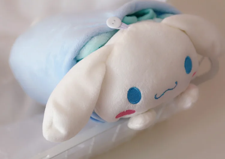 Kawaii Cinnamoroll плюшевое одеяло с большими ушами, Набивная игрушка собака, милая кукла, сохраняющая тепло зимой для малышей, детей, рождественские подарки