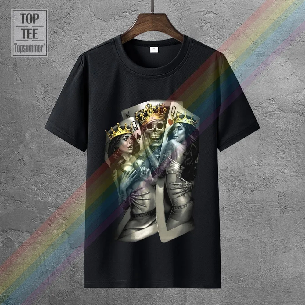 

Мужская футболка с черным рисунком тату-чернилами, черепа