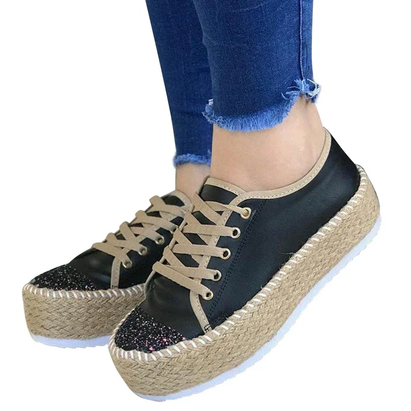 Женская обувь повседневные туфли на платформе со шнуровкой нового цвета женская