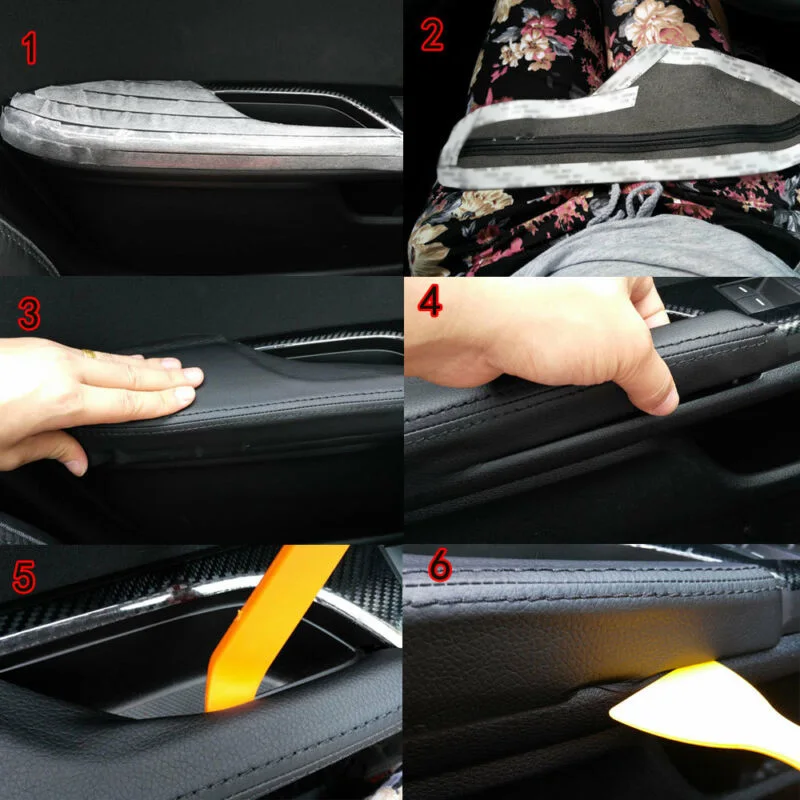 

Front Door Armrest Cover Handle Surface Shell Trim Inner Interior Protection 2016-2018 Set Adhesive Shell Trim