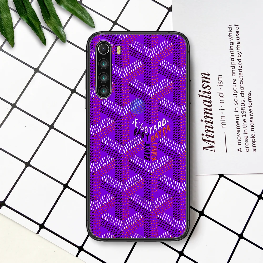 

Luxury Design Brand Goyarde Phone Case For Xiaomi Redmi Note 7 8 8T 9 9S 4X 7 7A 9A K30 Pro Ultra black Funda Luxury Cell