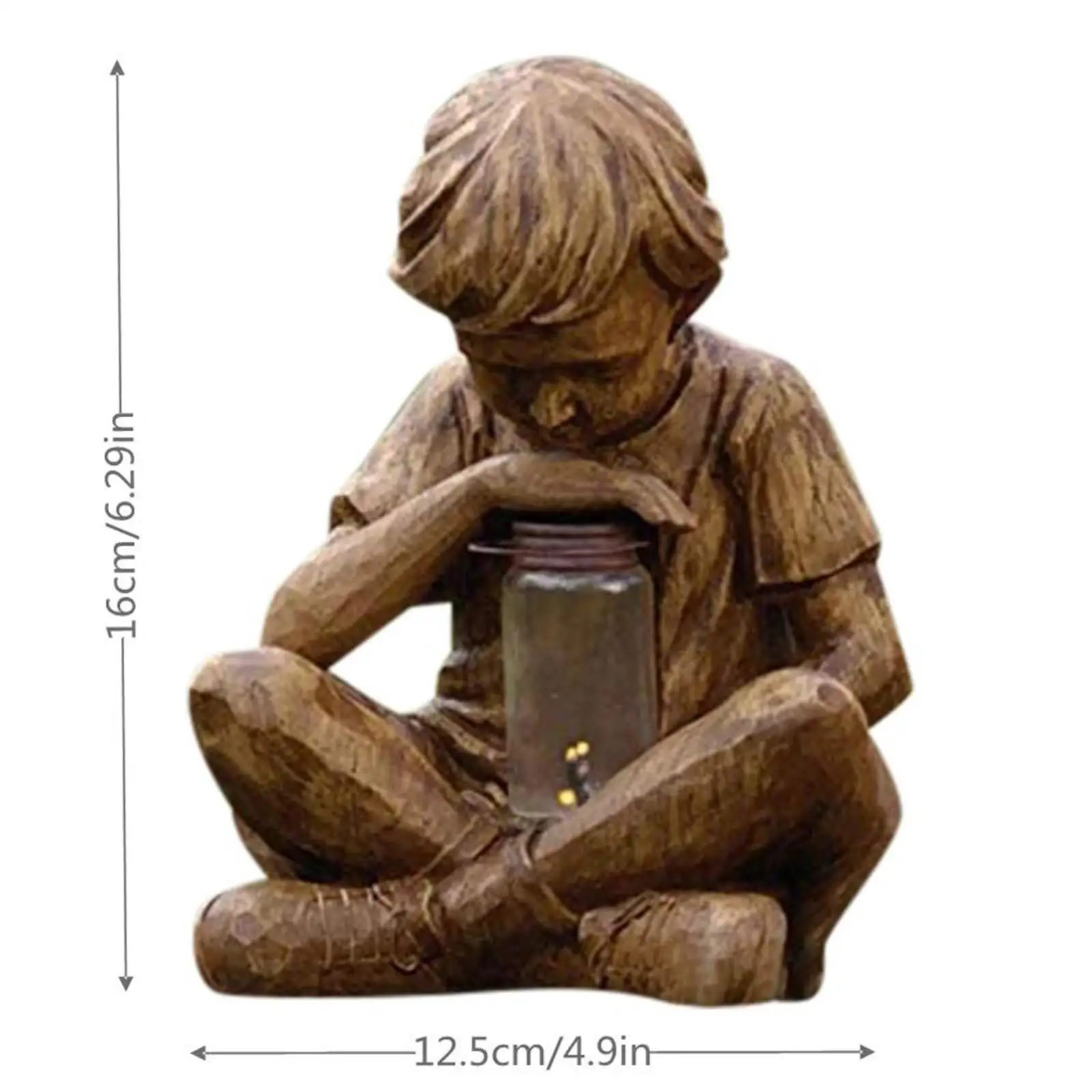 

Glimpses Of God Boy Statue Easter Garden Decoration Resin Ornament With Led Light Solar Power Home Decor Garden Accessories New