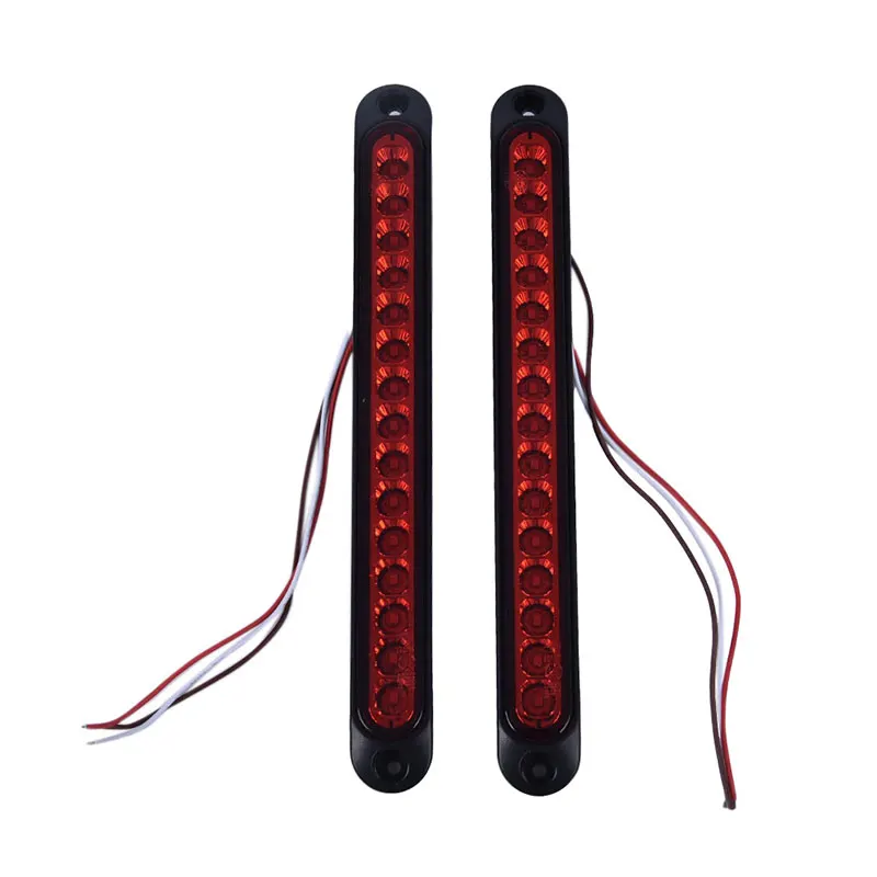 

2Pcs Waterproof 10-30V Truck Trailer LED Taillight 10 inch 15 LED Lamp RV Trailer Stop Flowing Turn Signal Brake Rear Tail Light