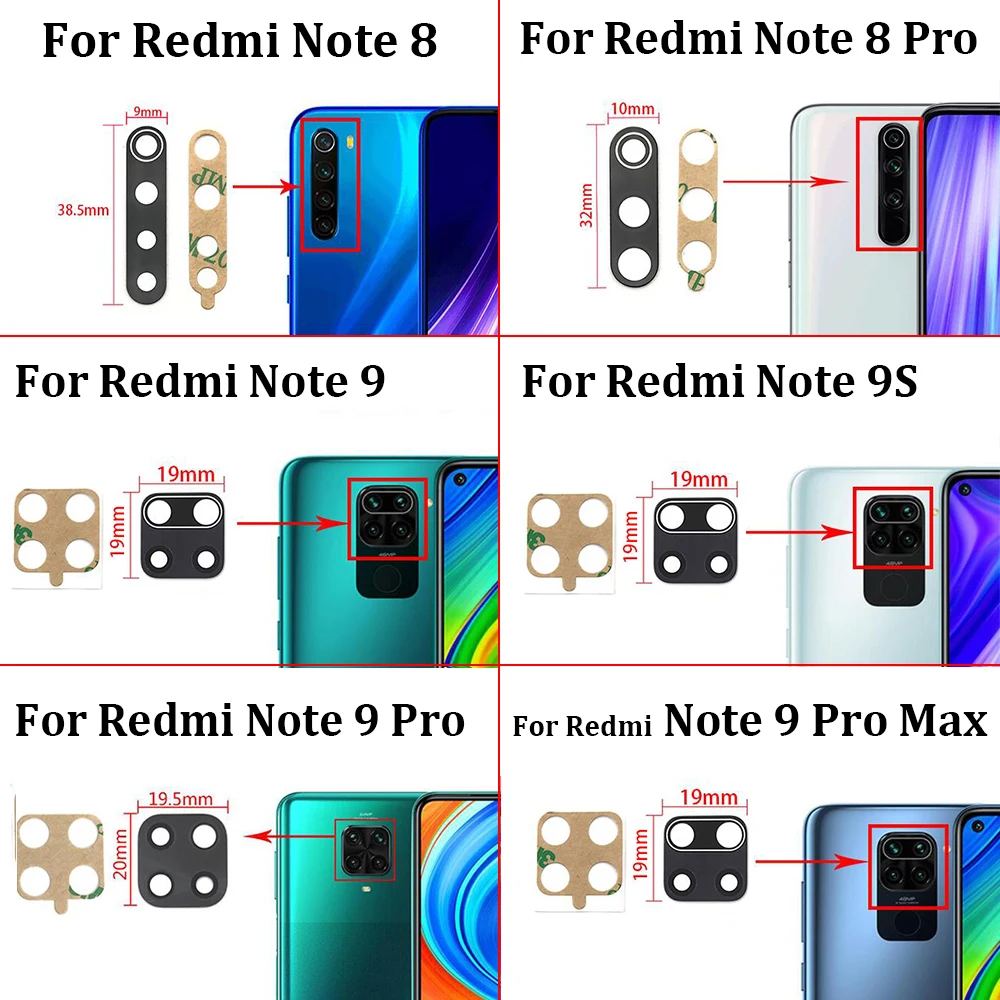 Запасные части для Redmi Note 6 7 8T 9 10 Pro 9S Note10 задняя камера стеклянный объектив с