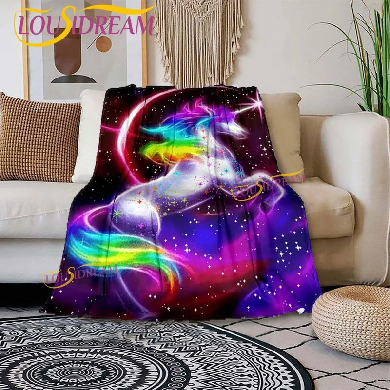 Супермягкое фланелевое одеяло с принтом в виде единорога Фланелевое покрывало