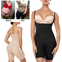 womens tummy control shapewear waist trainer corset bodysuits full body shaper with adjustable straps open bust bodysuit