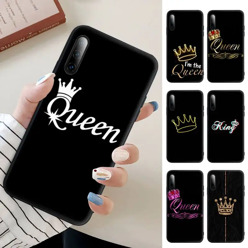 

King Queen Gold Crown Phone Case Samsung A51 A71 A72 A52 A50 A31 A10 A40 A70 A30 S A20 E A11 A01 A21 Silicone Cover
