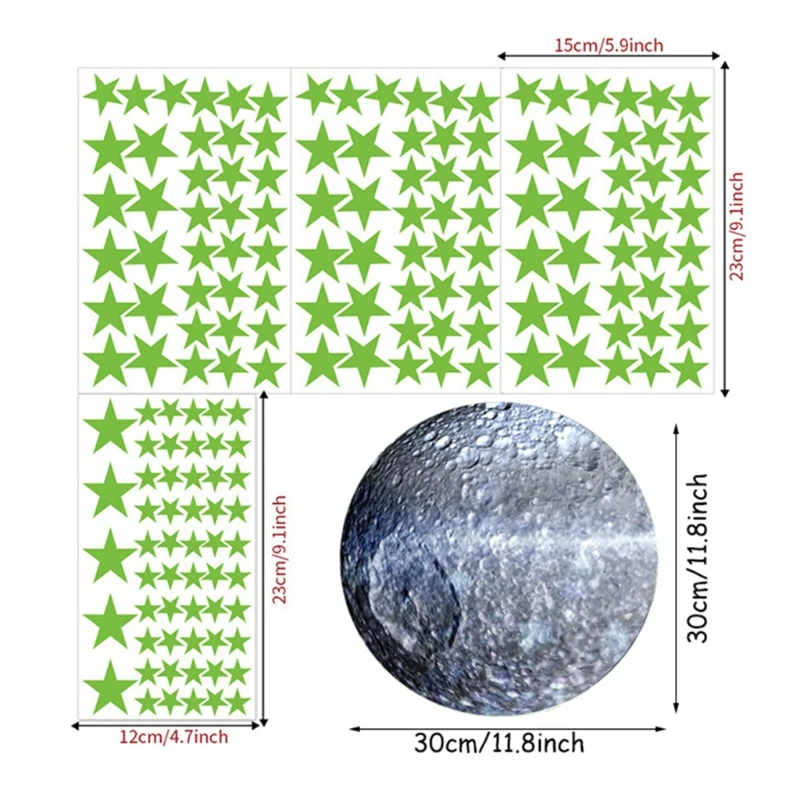 

Luminous Stickers In The Dark, Star And Moon Wall Stickers, DIY Murals For Children's Bedroom Living Room Decoration