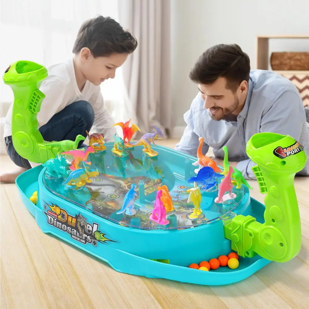 children catapult marble toy dinosaur battle board play parent child double game machine educational 2 player battle table games free global shipping