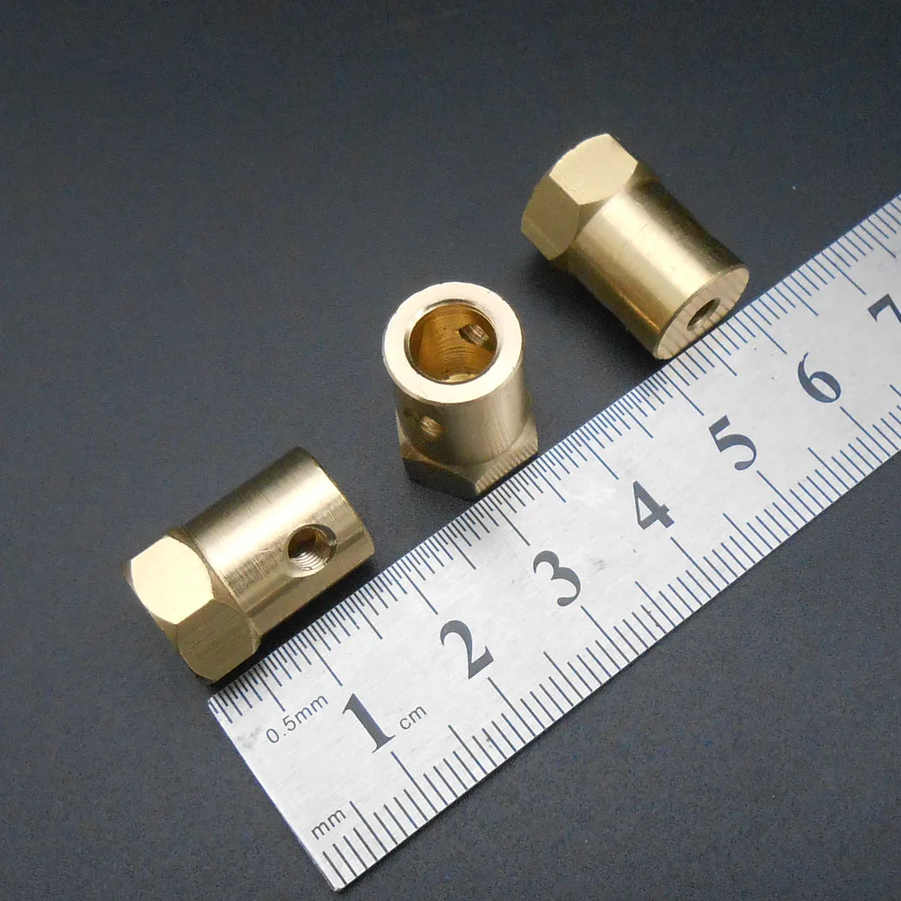 2 шт. X 12 мм шестигранный из латуни для вала мотора Соединительная муфта 3 17 4 5 6 7 8 L =