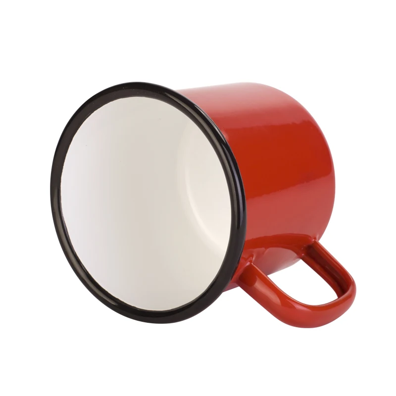 Горячая продажа 500 мл красные чашки покрытые эмалью молочной водой Коктейльные