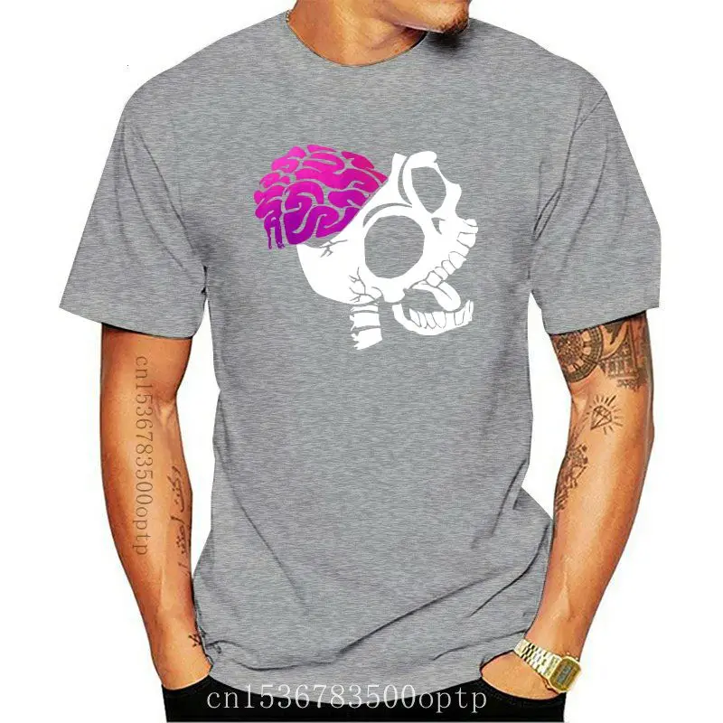 

Design Skeleton Brains T-Shirt Mens S-3Xl Rock Goth Skull Zombie Biker Printing Apparel Tee Shirt