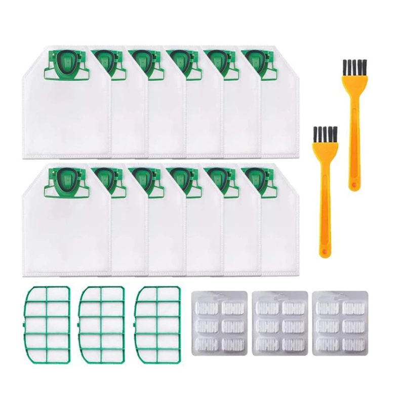 

Детали для пылесоса Vorwerk Kobold VK 200/FP200,12 мешков для пылесоса, 3 фильтра двигателя, 3 ароматических палочки, 2 щетки