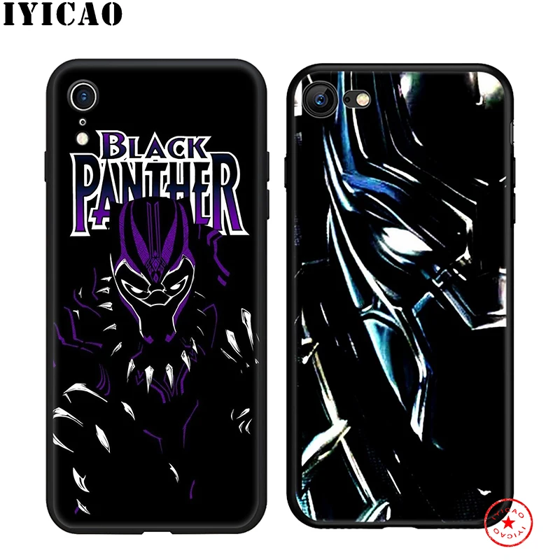 IYICAO Черная пантера Marvel мягкий чехол для телефона iPhone 11 Pro XR X XS Max 6 6S 7 8 Plus 5 5S SE