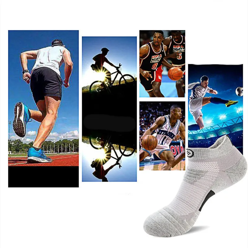 

3 Pairs Mens Fashion Cotton Ankle Socks Basketball Sports Cycling Socks Breathable Active Trainer Sports Outdoor Running Socks