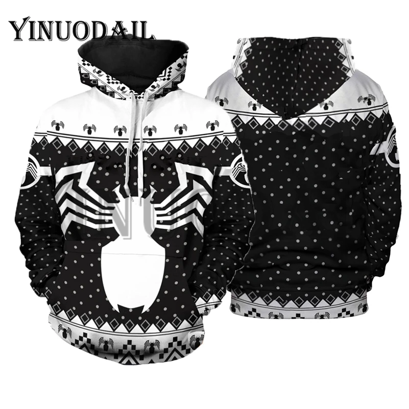 Женские и мужские Человек паук Веном худи толстовка унисекс в стиле хип хоп