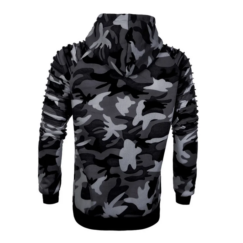 Мужской свитер с капюшоном камуфляжные пуловеры спортивный топ для тренажерного