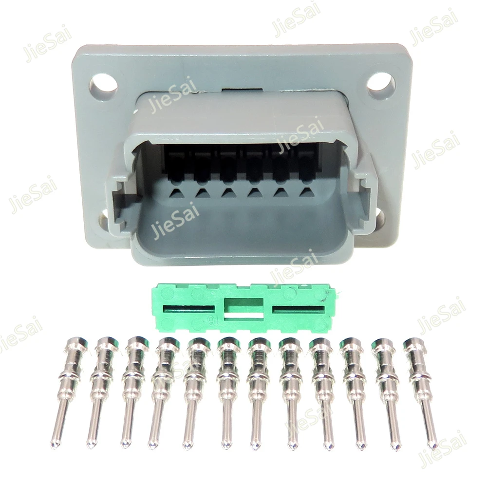 

12 Pin Automobile Wire Harness Socket Plastic Housing Waterproof Connector With Fixed Flange DT04-12P-L012