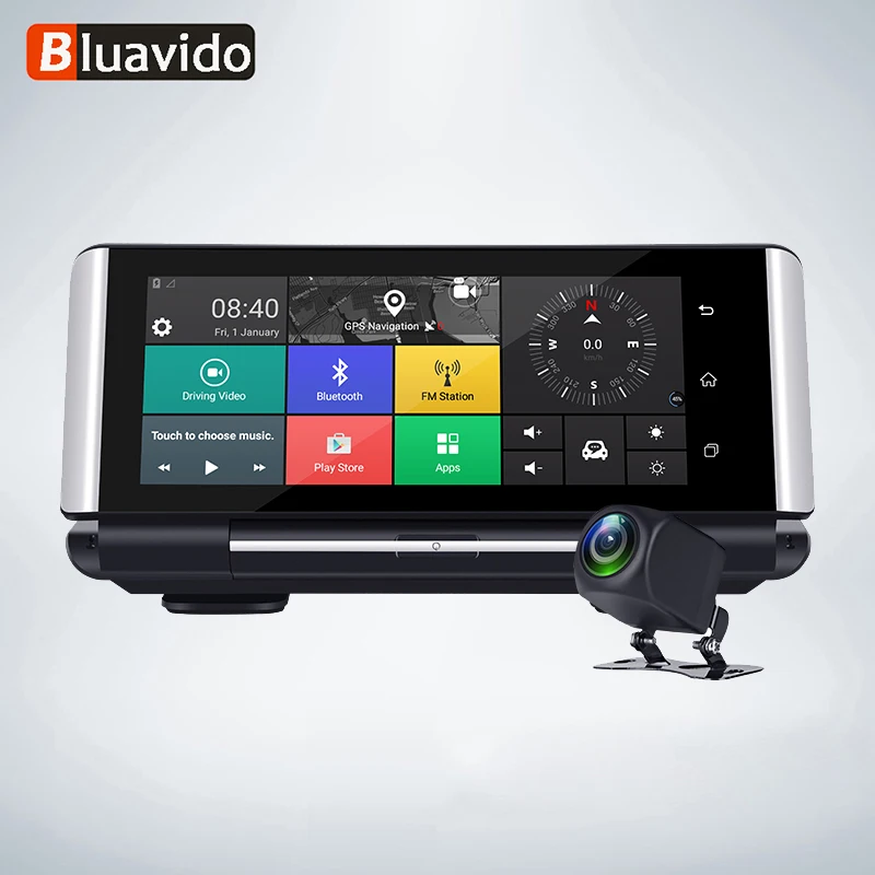 Bluavido 6 86 &quotIPS 4G Android видеорегистратор FHD 1080P Автомобильный GPS навигация Bluetooth