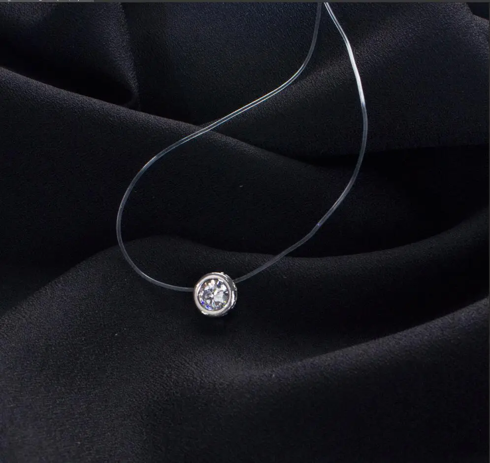 Женское Ожерелье с кристаллами в форме капли прозрачная леска из циркония