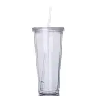 450 мл650 мл дорожная портативная чашка с трубочкой Спортивная из пластика для фруктов сока бутылка для воды герметичная чашка двухслойная пластиковая