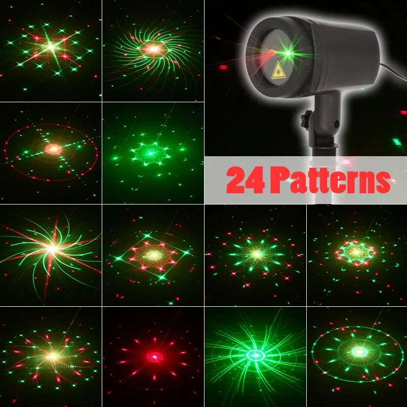 24 patterns Рождественский светильник s открытый звездный лазерный проектор Сказочный душ с подсветкой 24 Модели движения RF пульт дистанционного управления Водонепроницаемый новогодний декор - Цвет: 24 patterns