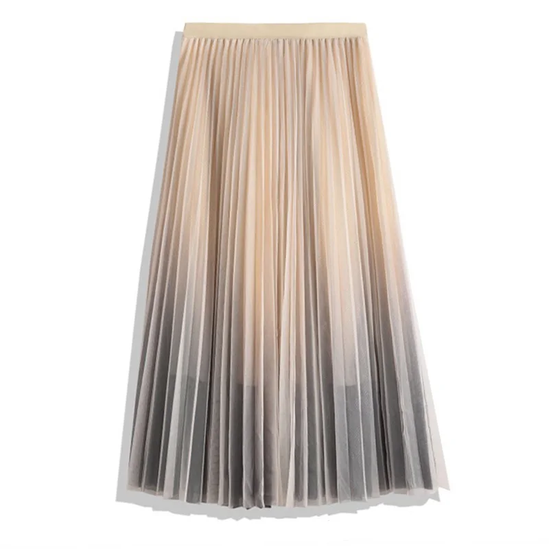 Весенне-летние Многослойные тюлевые длинные юбки макси с металлическим